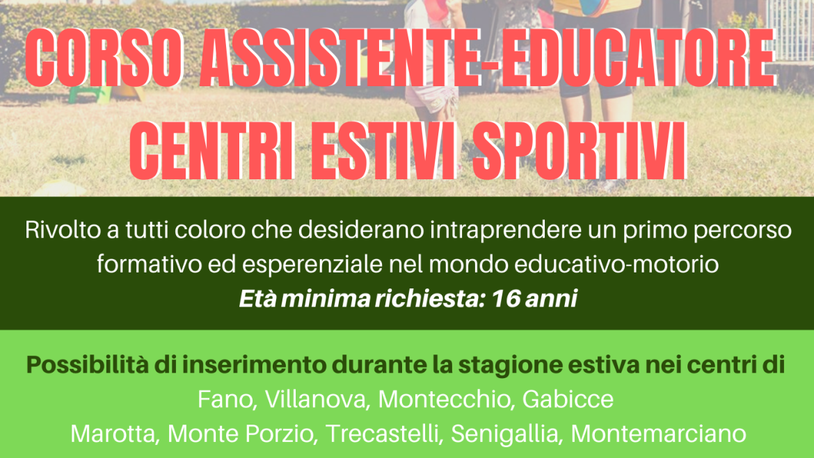 Corso per Assistente – Educatore in Centri Estivi Sportivi