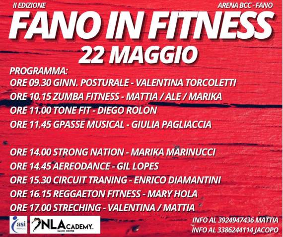 Fano In Fitness – Al via la 2ª Edizione