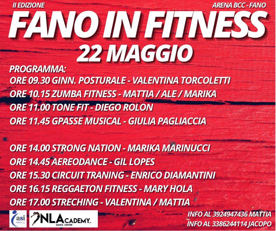 Fano In Fitness – Al via la 2ª Edizione